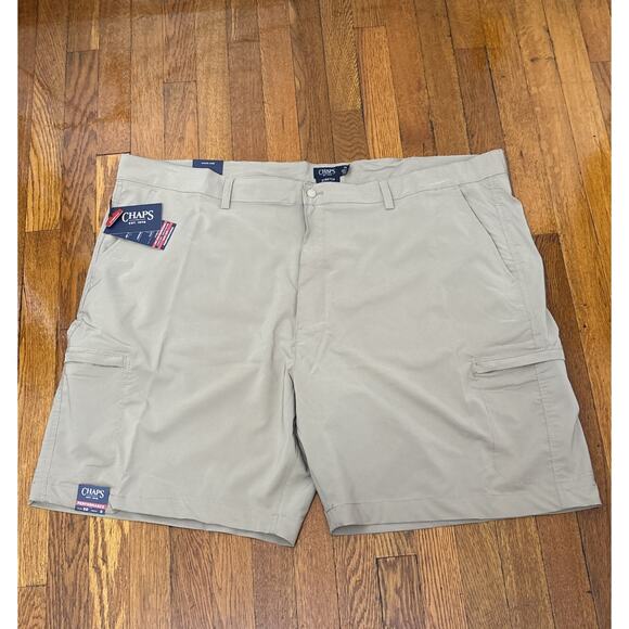 CHAPS Beige Flat Front Chino 40+ Sun Protection Shorts Big & Tall Size 50 - Picture 1 of 2